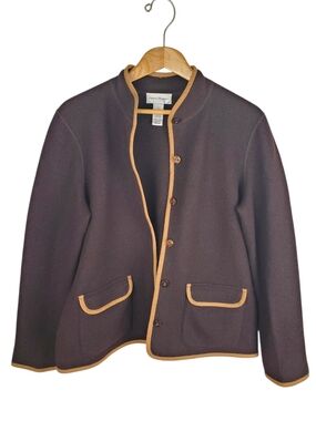 Rena Rowan Vintage Wool Contrast Trim Jacket. MED.
